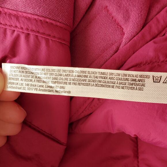 FP Movement Free People Quinn Quilted Waistcoat Puffer Magenta Haze Combo Medium - Picture 13 of 13